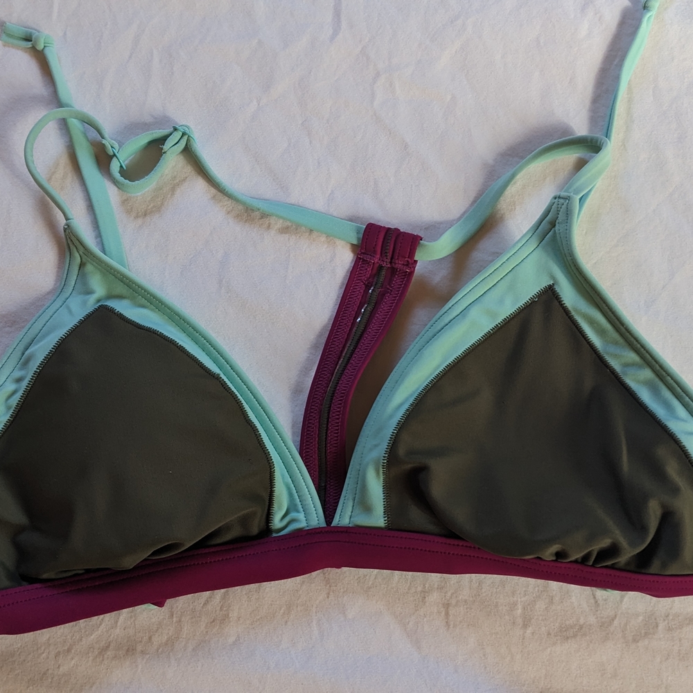 Prana Green and Purple Bikini Swimwear